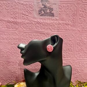 Chic Pink Textured Earrings